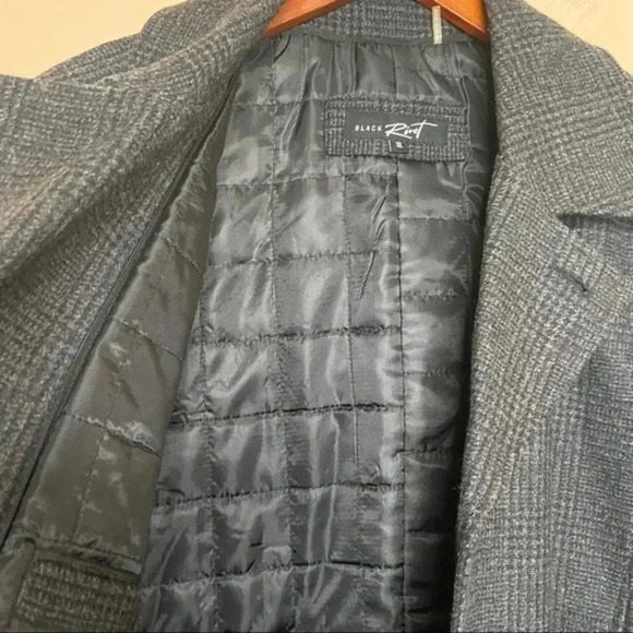 Black Rivet Glen Check Wool Blends Gray Winter Jacket Size XL - Picture 12 of 12